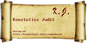 Kosztolicz Judit névjegykártya